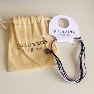 Wine, Black and White Pura Vida bracelet WITH dust bag